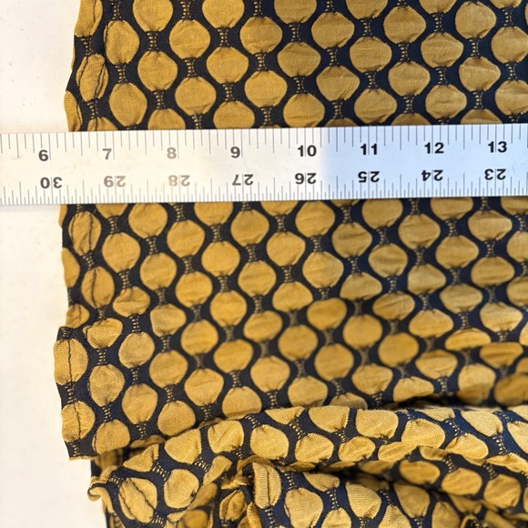 Lisa Bayne Womens Mustard Black Textured Bubble Knit Peplum Tunic Top Medium - Picture 4 of 8